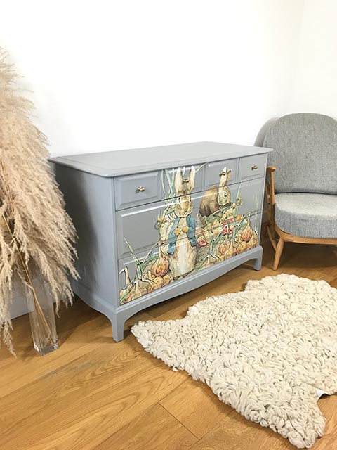 Upcycled Stag Drawer Nursery Chest With Peter Rabbit Design