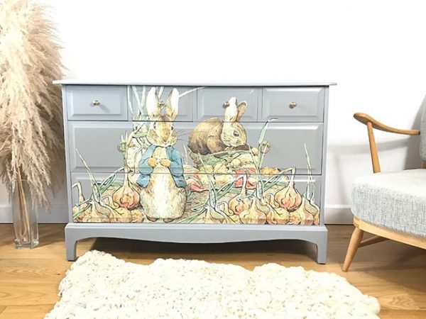 Upcycled Stag Drawer Nursery Chest With Peter Rabbit Design