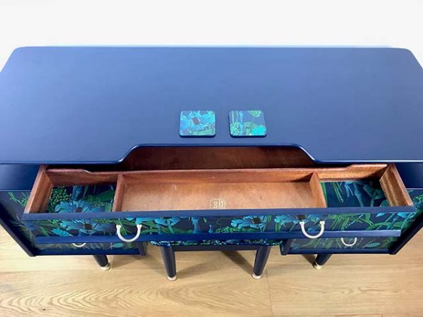 Retro Dressing Table/Desk With Electric Lagoon Design