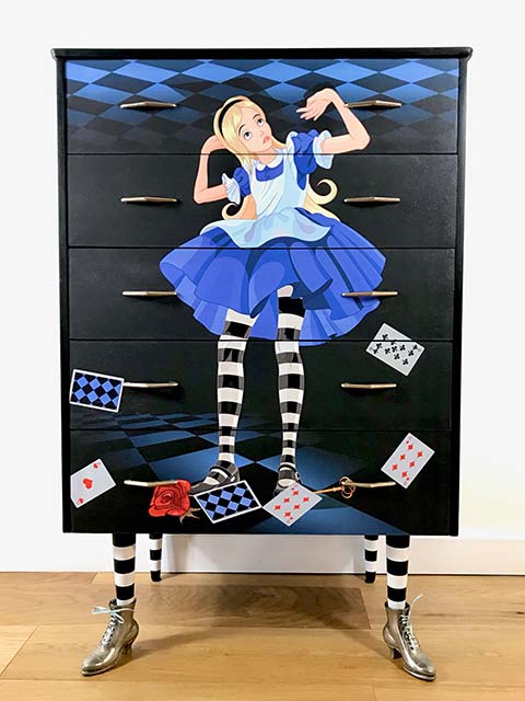 Alice In Wonderland 5 Drawer Chest